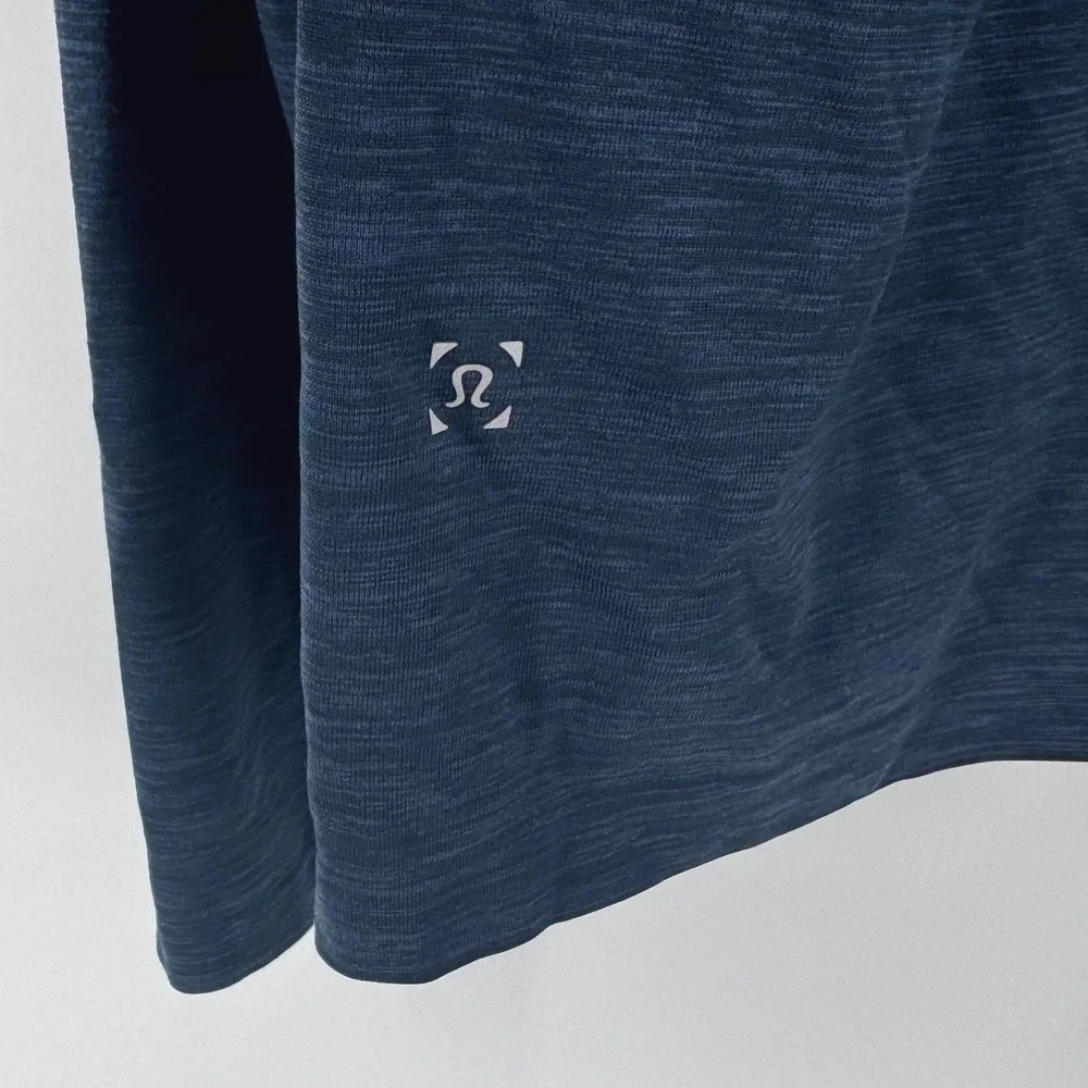 Lululemon Mens XL Metal Vent Tech 1/2 Zip Pullover Mens Navy Blue‎ Space Dye